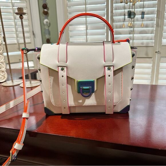 Michael Kors “Manhattan” Medium Contrast‑Trim Leather Satchel – NWT - Picture 1 of 11